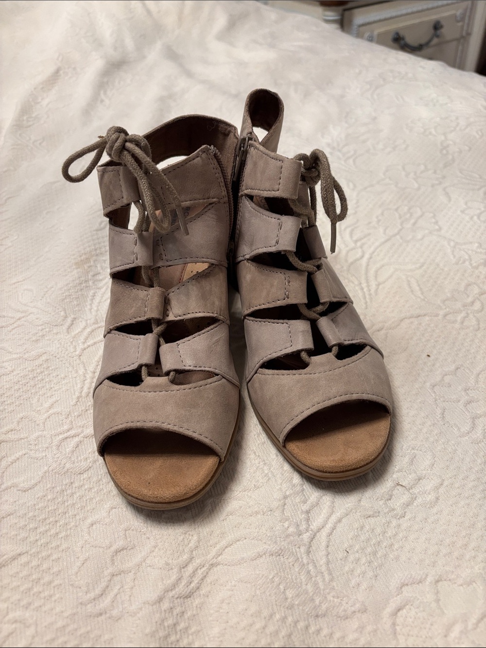 Rockport Leather Cutout Heeled Sandals
